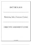 &lpar;WGU D077&rpar; BUS 2050 - Marketing&comma; Sales&comma; Customer Contact - Objective Assessment Guide 2024-2025