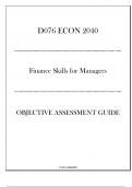 &lpar;WGU D076&rpar; ECON 2040 - Finance Skills for Managers - OA Guide 2024-2025