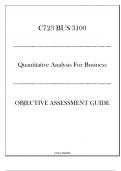 &lpar;WGU C723&rpar; MGMT 3100 - Quantitative Analysis For Business - OA Guide 2024-2025