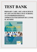 TEST BANK FOR PRIMARY CARE ART AND SCIENCE OF ADVANCED PRACTICE NURSING AN INTERPROFESSIONAL APPROACH 5TH EDITION BY LYNNE M. DUNPHY  ISBN-13: 978-0803667181
