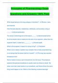 Principles of Pharmacology Exam Questions and Answers 100&percnt; Pass