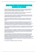 State Farm State Test Questions And Answers A&plus; Graded