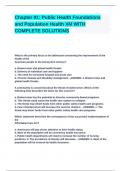 Chapter 01&lowbar; Public Health Foundations and Population Health exam with complete  solutions