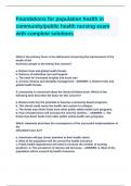 Foundations for population health in community&sol;public health nursing exam with complete solutions