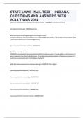 STATE LAWS &lpar;NAIL TECH - INDIANA&rpar; QUESTIONS AND ANSWERS WITH SOLUTIONS 2024
