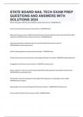 STATE BOARD NAIL TECH EXAM PREP QUESTIONS AND ANSWERS WITH SOLUTIONS 2024