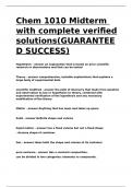Chem 1010 Midterm with complete verified solutions&lpar;GUARANTEED SUCCESS&rpar;