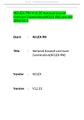 Exam (elaborations) NCLEX-RN V12.35 National Council Licensure Examination(NCLEX-RN) new doc 2020/2021