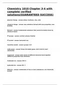 Chemistry 1010 Chapter 3-4 with complete verified solutions&lpar;GUARANTEED SUCCESS&rpar;