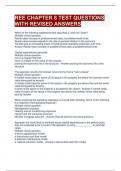 REE CHAPTER 8 TEST QUESTIONS WITH REVISED ANSWERS 