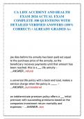 CA LIFE ACCIDENT AND HEALTH  EXAM 2024 ACTUAL EXAM  COMPLETE 300 QUESTIONS WITH  DETAILED VERIFIED ANSWERS &lpar;100&percnt;  CORRECT&rpar; &sol; ALREADY GRADED A&plus;