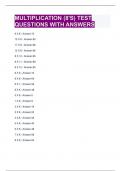 MULTIPLICATION &lpar;8'S&rpar; TEST QUESTIONS WITH ANSWERS 