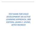 TEST BANK FOR CHILD DEVELOPMENT AN ACTIVE LEARNING APPROACH, 3RD EDITION, LAURA 