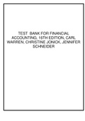TEST BANK FOR FINANCIAL ACCOUNTING&comma; 16TH EDITION&comma; CARL WARREN&comma; CHRISTINE JONICK