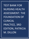 Nursing Health Assessment-The Foundation of Clinical Practice 3rd Edition by Patricia M. Dillon Test Bank