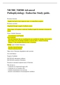 NR 508 | NR508 Advanced Pathophysiology- Endocrine Study guide.
