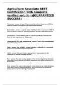 Agriculture Associate AEST Certification with complete verified solutions&lpar;GUARANTEED SUCCESS&rpar;&period;