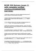 BCOR 350 Quizzes &lpar;exam 1&rpar; with complete verified solutions&lpar;GUARANTEED SUCCESS&rpar;&period;