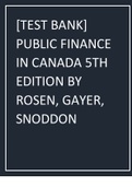 &lbrack;TEST BANK&rsqb; PUBLIC FINANCE IN CANADA 5TH EDITION BY ROSEN&comma; GAYER&comma; SNODDON&period;