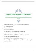 ARGUS ENTERPRISE EXAM GUIDE WITH GUARANTEED ACCURATE ANSWERS &vert;VERIFIED