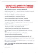 PSI Manicurist Study Guide Questions With Complete Solutions A&plus;GRADED