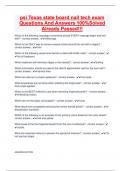 psi Texas state board nail tech exam Questions And Answers 100&percnt;Solved Already Passed&excl;&excl;&excl;