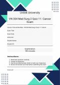  VN 304 Med Surg 2 Quiz 11&colon; Cancer Exam