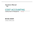 Michael Maher - solution manual management for cost accounting-McGraw-Hill