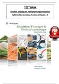 TEST BANK - Nutrition Therapy and Pathophysiology&comma; 4th Edition by Nelms &comma; All 25 Chapters Covered&comma; Verified Latest Edition