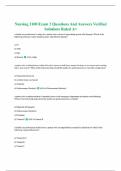 Nursing 3100 Exam 2 Questions And Answers Verified Solutions Rated A&plus;