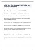 ABP Test Questions with 100&percnt; Correct Answers 2024&sol;2025