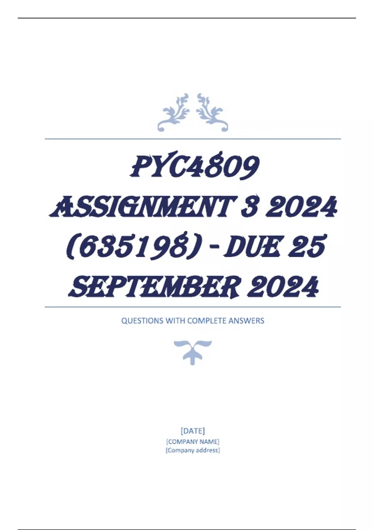 MNG3702 Assignment 2 (COMPLETE ANSWERS) Semester 2 2024 - DUE September ...