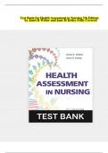 Test Bank for Health Assessment in Nursing 7th Edition by Janet R Weber and Jane H Kelley Fully Covered  &semi; complete solution &comma;latest update