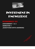 ECONOMICS 101 ASSIGNMENT 1 & 2 SEMESTER 1 ( WITH VERIFIED ANSWERS)