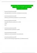 BUNDLE OF Community Acquired Pneumonia &lpar;CAP&rpar; Exam Questions with Complete  exams &vert; Questions with 100&percnt; Correct Answers