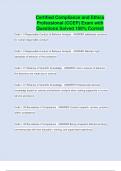 Certified Compliance and Ethics Professional &lpar;CCEP&rpar; Exam with Questions Solved 100&percnt; Correct