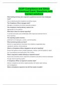 CCEP Compliance and Ethics Professional Exam&vert; Questions with Correct solutions