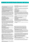 NURSING 216 NCLEX Practice Questions with Answers Graded A&plus;