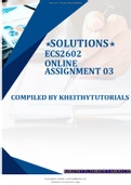 ECS2602- 2021ONLINE EXAM QUESTIONS AND ANSWERS SOLUTIONS OF POSSIBLE QUESTIONS