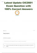 Latest Update CIC2601 Exam Question with 100&percnt; Correct Answers 