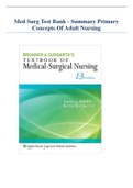 Brunner And Suddarths Textbook Of Medical Surgical Nursing 14th Edition Hinkle Test Bank 2017