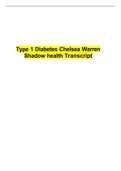 Chelsea Warren- Type 1 Diabetes Shadow health Transcript.