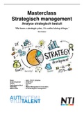 Eindopdracht en praktijkplan NCOI/NTI Masterclass Strategisch Management - beoordeling 7!