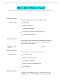 MGT 450 Week 2 Quiz (Latest Graded A) Questions and Answers: Ashford University