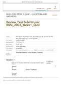 BUSI 2003 WEEK 1 QUIZ &ndash; QUESTION AND ANSWERS