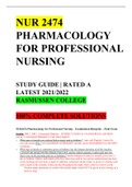 NUR 2474 Pharmacology for Professional Nursing Final Exam