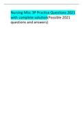 Nursing Misc 3P Practice Questions 2021 with complete solution