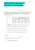 MATH 302 Final Exam 2 APUS - Question and Answers &lpar;VERIFIED&rpar;