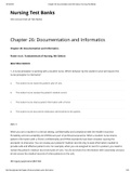 NUR 336 - Chapter 26: Documentation and Informatics - Nursing Test Banks. Questions and Answers. Rationales Provided.