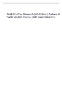 TXGB 7010 Tax Research (4th Edition) Barbara H Karlin solution manual (with Case Solutions)